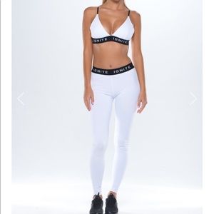 Ignite White Branded Yoga Workout Activewear Set